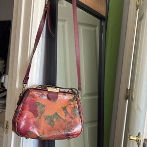 Leather floral purse